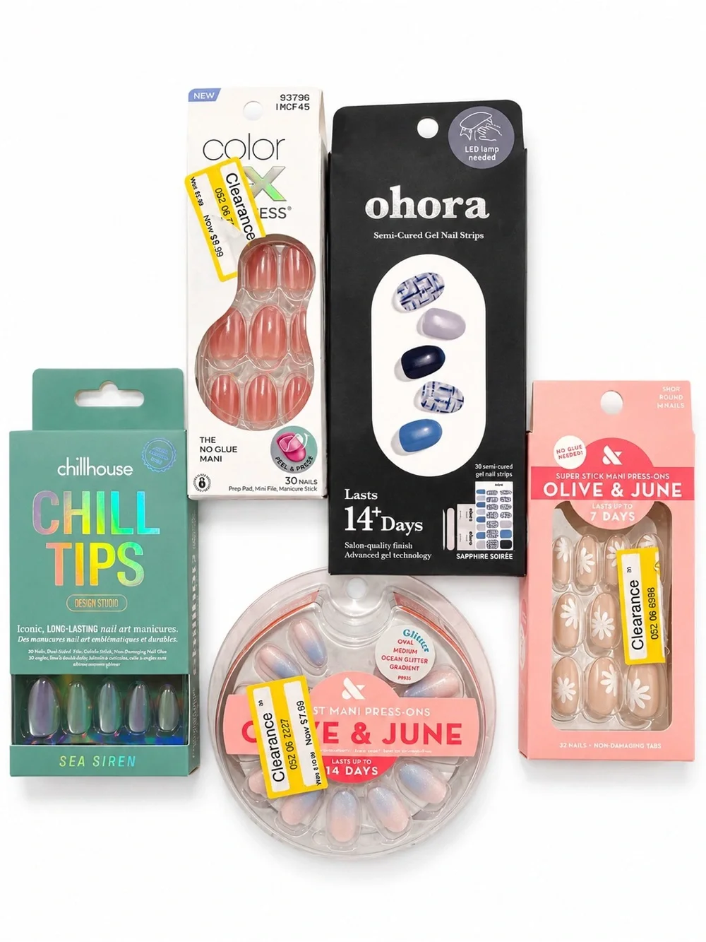 Press on Nail Bundle Lot of 5 | Olive & June, O’Hara, Chillhouse & Color Xpress
